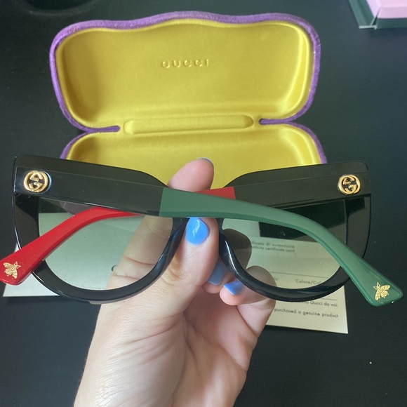 53MM Colorblocked Arm Cat Eye Sunglasses - Picture 2 of 8